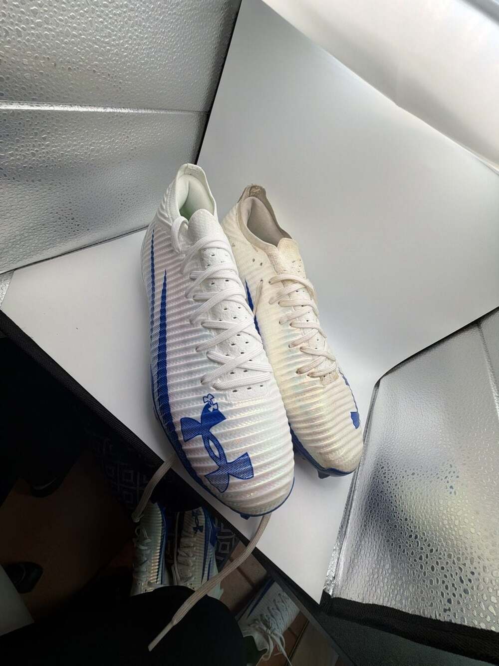 Under Armour Blur Pro White Team Royal Football Cleats Size 12.5